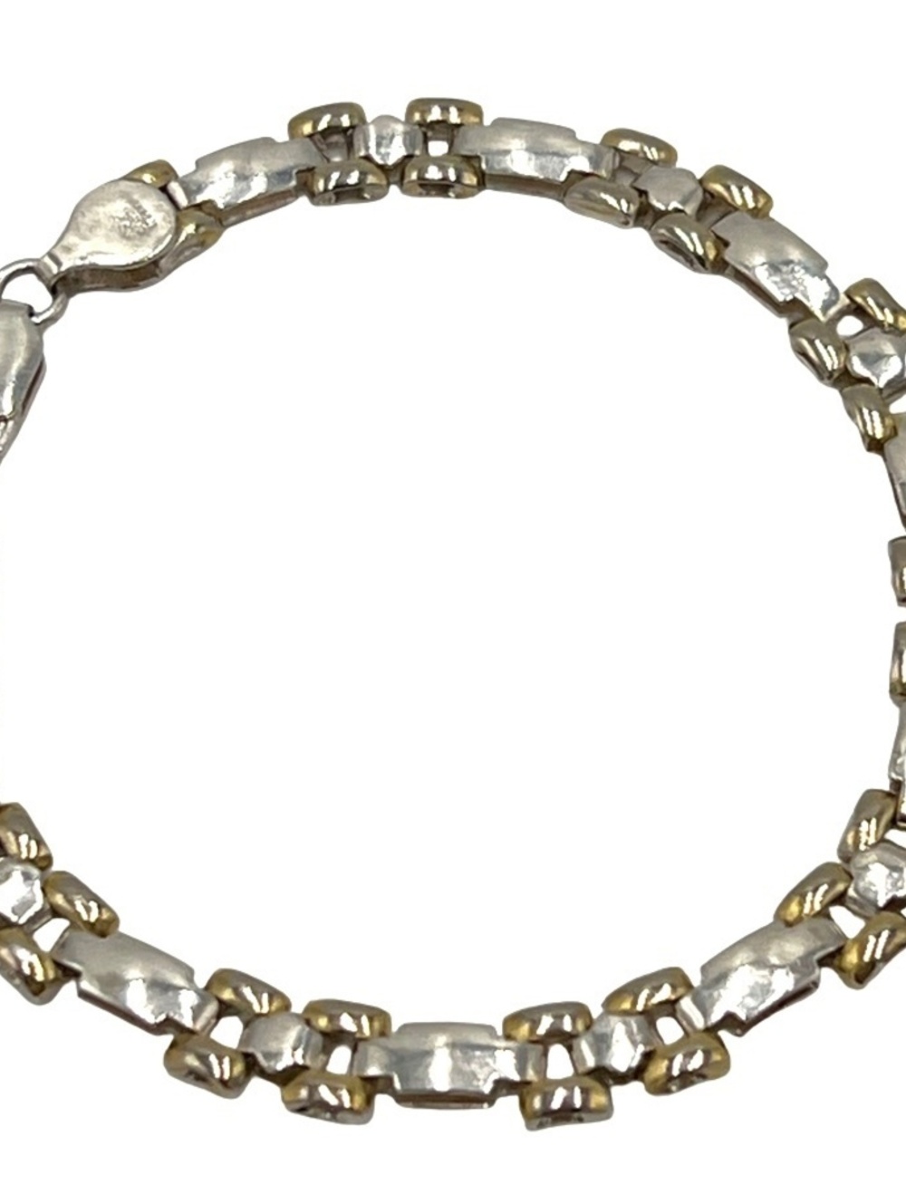 Vintage Panther Chain Sterling Silver Italy 7" Bracelet